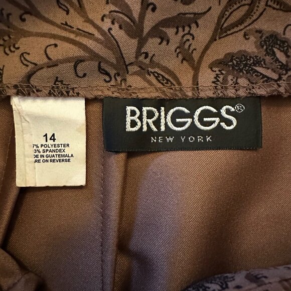 Briggs New York Paisley Print Maxi Skirt Brown & Black Size 14 Polyester Blend - Picture 6 of 8